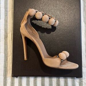 Alaïa Paris “Chamois Bombe” Suede Sandals – Nude/Beige – Size 36.5 EU / 6.5 US